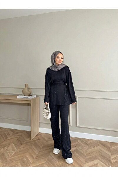 unika boutique طقم ربط جانبي مرصع بالأحجار