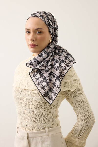 İpekhan Μαλακό Κασκόλ 1247 Μαύρο Μπεζ