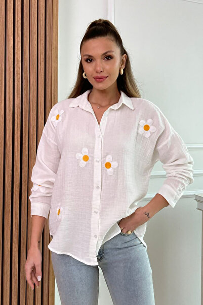 Butik Modana Papatyalı Müslin Gömlek