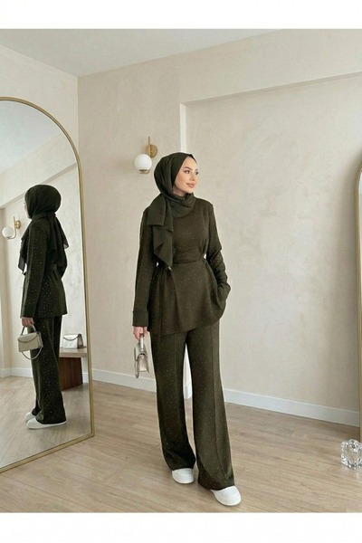 unika boutique طقم ربط جانبي مرصع بالأحجار