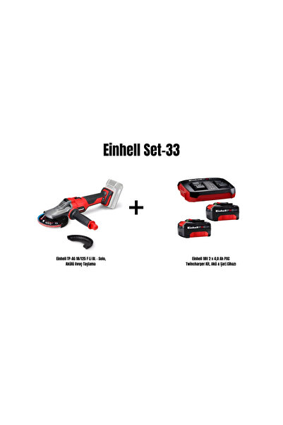 Einhell Set-33(Einhell TP-AG 18/125F Li BLAkülü Avuç Taşlama+2x4Ah Twincharge...
