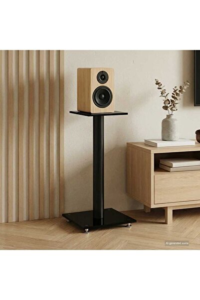 vidaxl Βάσεις Ηχείων με 1 Στήλη 2 τεμάχια. Μαύρο από σκληρυμένο γυαλί