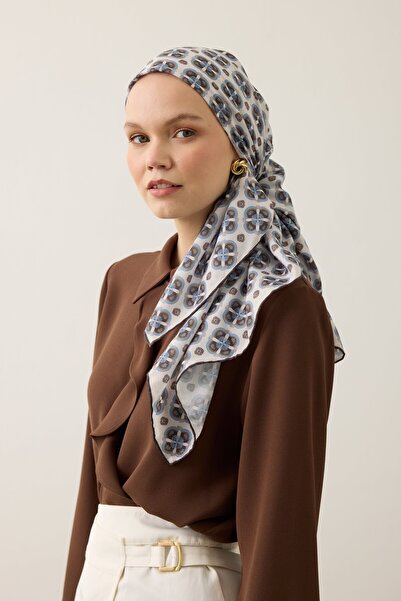 İpekhan Μαλακό Κασκόλ 1249 Κρεμ Μπλε