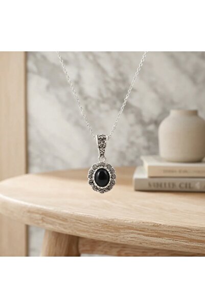 BlackCraft Oltu Stone Minimal Necklace