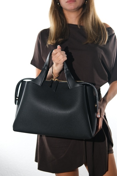 LuviShoes 1206 Μαύρη γυναικεία τσάντα ώμου Floter