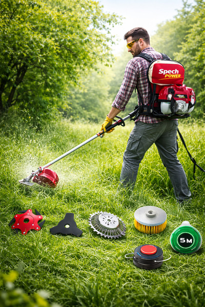 Spech Power Sırt Tırpan Güçlü Motorlu Özel Başlıklar Ot Çalı Çim Biçme Makine...