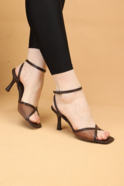 Nilsa Shoes Γυναικεία διχτυωτά παπούτσια βραδινής έξοδου με ανοιχτή πλάτη, λο...