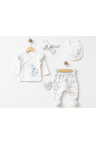 Rise Raba Floral Patterned Baby Girl Newborn Set of 5