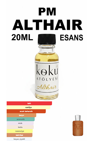KokuAtölyesi Althair Parfüm Esansı 20ML Vanilya Amber Kalıcı Lüks Koku + 1ml ...
