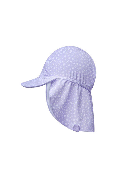 Swim Essentials Lila Leopar Çocuk Güneş Şapkası – UV Koruma 2-4 Yaş