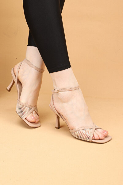 Nilsa Shoes Γυναικεία διχτυωτά παπούτσια βραδινής έξοδου με ανοιχτή πλάτη, λο...