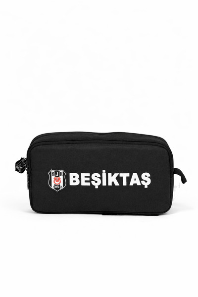 Beşiktaş Lisanslı Siyah Arma ve Yazı Detaylı Kalemlik - Çift Bölmeli Spor Kal...