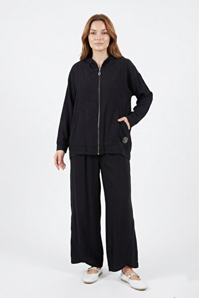 Ceremony Modal Suit with Hooded Jacket and Zipper Pocket and Arma Detail on P...