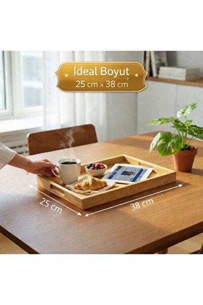 WOW Doğal Bambu Servis Tepsisi 38x25 cm