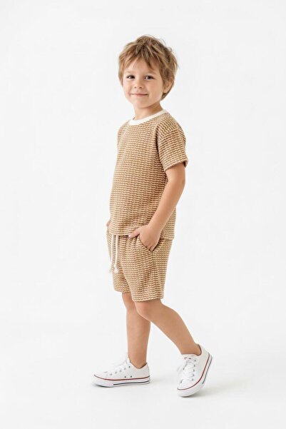 MiaBaby طقم تي شيرت وشورت منقوش مكون من قطعتين