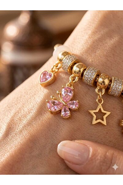 XUPİNGG Charm Detaylı Gold Bileklik
