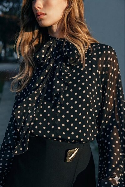 EFENDİX BLUZĂ CU PUNCTE ȘI FUNDĂ