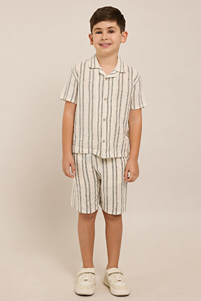 R&B Striped Shirt and Shorts Set