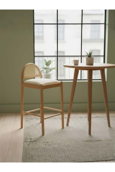 Gazzini Furniture Merlin Hazeranlı İskandinav Bar Sandalyesi