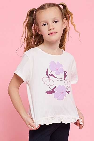R&B Printed T-Shirt with Crew Neck and Short Sleeves