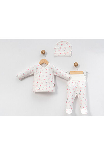 Rise Raba Floral Printed Baby Girl 3-Piece Bodysuit Set