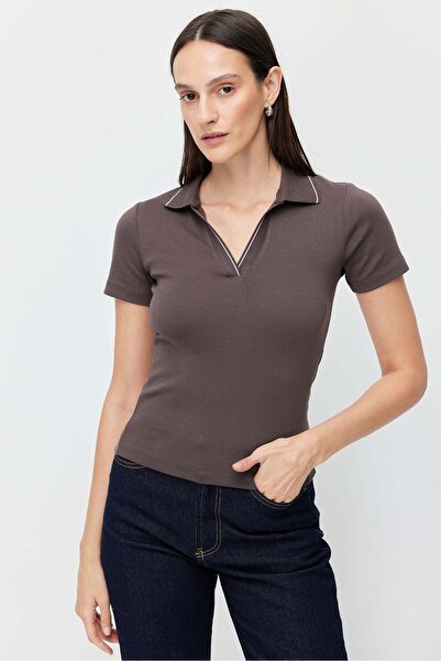 PAULMARK Γυναικεία μινιμαλιστική μπλούζα με λαιμόκοψη πόλο