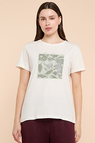 R&B Printed T-Shirt with Crew Neck and Short Sleeves