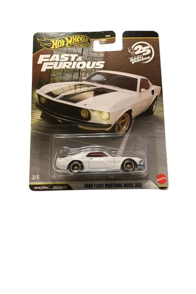 HOT WHEELS Premium Fast & Furious 25. Yıl 1969 Ford Mustang Boss 302 1:64 Kol...