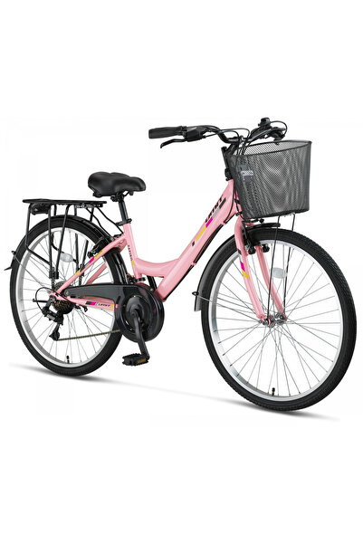 Ümit 2408 SAFIRO SEPETLİ ŞEHİR BİSİKLETİ V 24 JANT 21 VİTES PEMBE