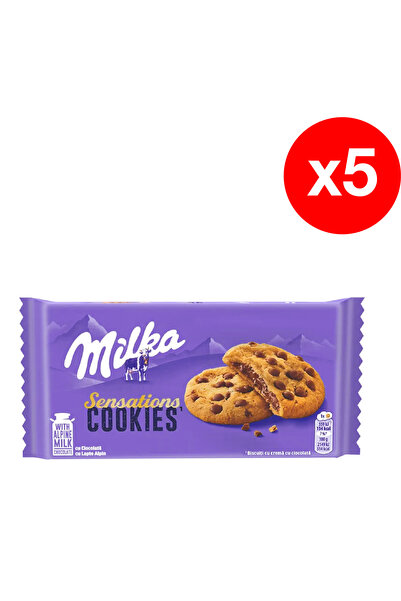 Milka Cookies Sensation Μπισκότα Σοκολάτας Γάλακτος 156γρ x5 Μαλακά Μπισκότα ...