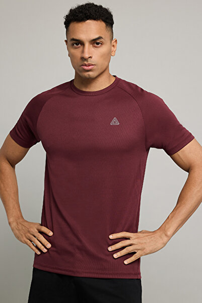 R&B Logo Detail Active T-Shirt with Crew Neck and Short Sleeves