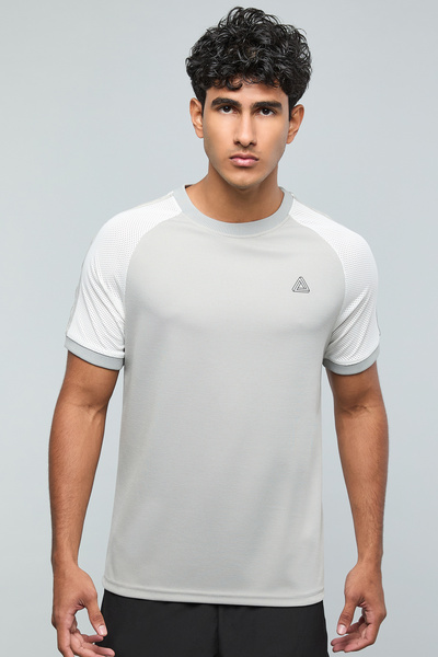 R&B Color Block Active T-Shirt with Crew Neck and Raglan Sleeves