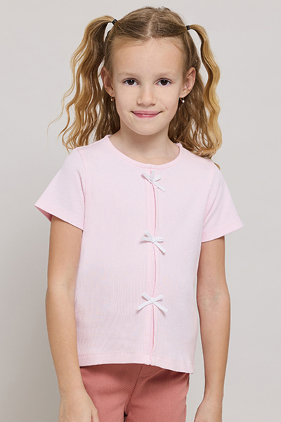 R&B Ribbed Top with Crew Neck and Short Sleeves