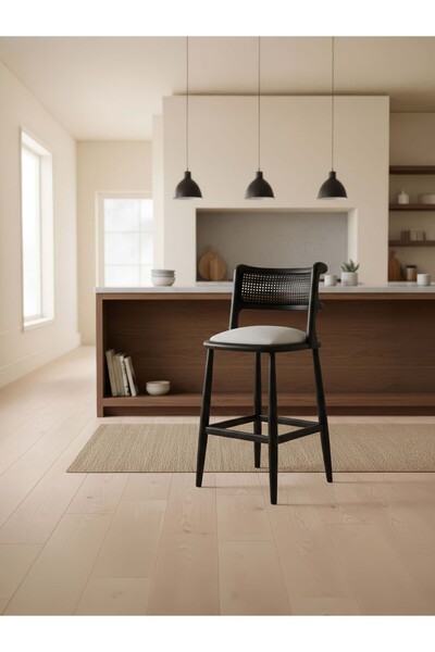 Gazzini Furniture Venosa Ahşap Bar Sandalyesi