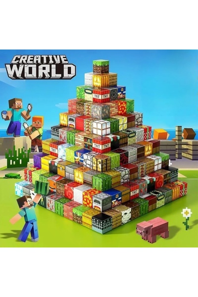 Printisor Set 108 Cuburi Magnetice Constructie 3D, Minecraft, Blocuri Magneti...