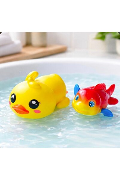 feys shop Kurmalı Banyo Oyuncak Seti 2 Li - Yüzen Ördek ve Balık Banyo Deniz ...