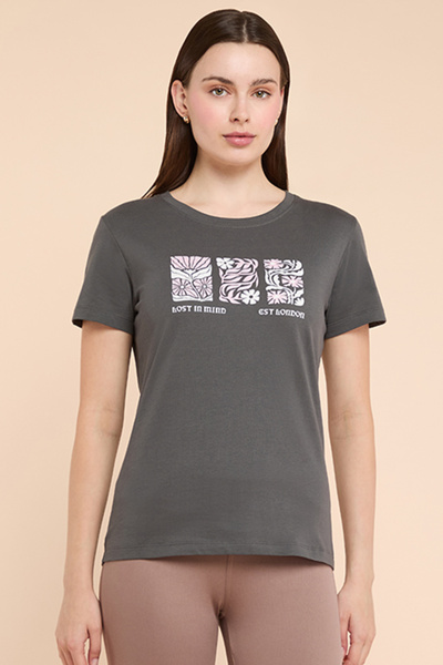 R&B Printed T-Shirt with Crew Neck and Short Sleeves