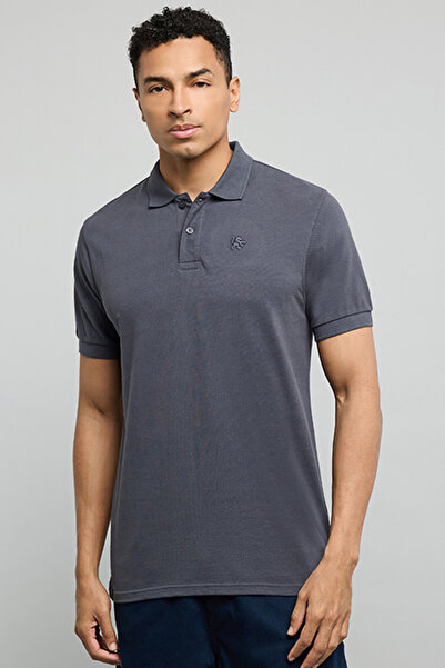 R&B Logo Embroidered Polo T-Shirt with Short Sleeves