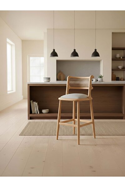 Gazzini Furniture Venosa Ahşap Bar Sandalyesi
