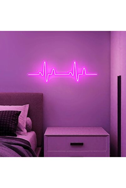 Slasa Heartbeat Line Neon Sign 20x40 cm Green LED Light with 6 mm Acrylic Base
