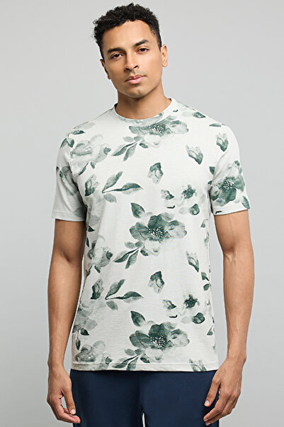 R&B Printed T-Shirt with Crew Neck and Short Sleeves