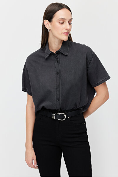 PAULMARK Γυναικείο πουκάμισο oversized Τζιν