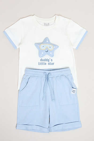 R&B Appliqued T-Shirt and Shorts Set