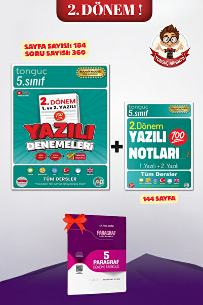 Tonguç Yayınları 5. Sınıf Yazılı Notları Ve Denemeleri 2. Dönem 1 Ve 2. Yazıl...