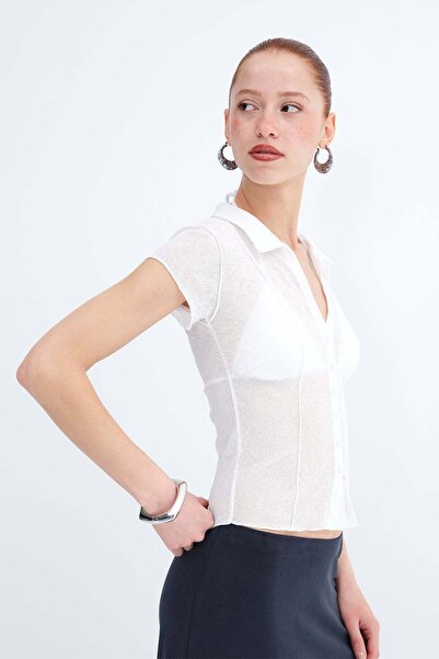 Addax Διαφανές πουκάμισο με κουμπιά G18113