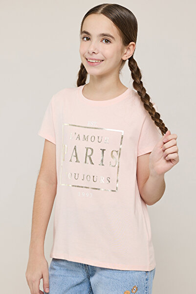 R&B Printed T-Shirt with Crew Neck and Short Sleeves