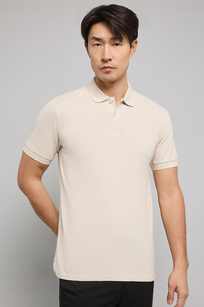 R&B Solid Polo T-Shirt with Short Sleeves
