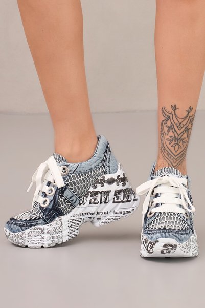 StarBlueMooN Women's Denim Shoes Mesh Design Summer Style