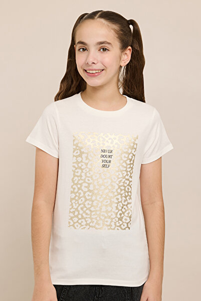 R&B Graphic Print T-Shirt with Crew Neck and Short Sleeves