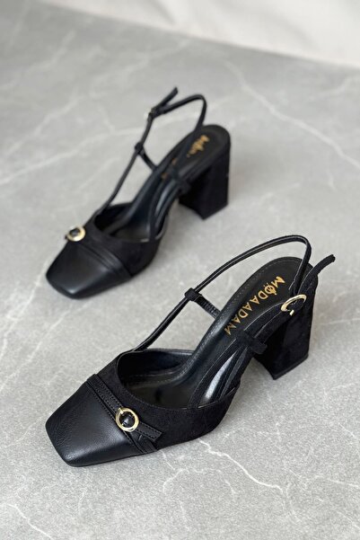 GOFFSHOES Γυναικεία παπούτσια με τακούνι Saly Corner Toe - Μαύρο σουέντ